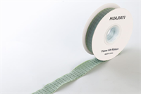 Лента текстильная «Вафельная» (2,5см х 10ярд) Зелёный 19178