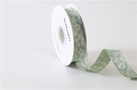 Лента текстильная рельефная «Цветы» (2,5см х 10ярд) Зелёный 19172
