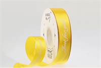 Лента шёлковая «Just for you» (2,5см х 33ярд) Лимонный 21595