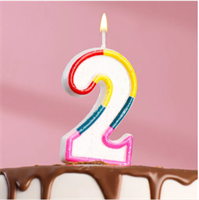 Свеча для торта с блестками «Блестящий ободок», цифра 