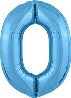 Шар (40''/102 см) Цифра Slim Голубой №0  Agura 2139786