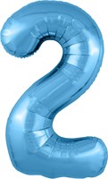 Шар (40''/102 см) Цифра Slim Голубой №2  Agura 2139787