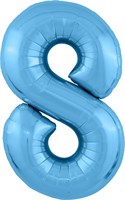 Шар (40''/102 см) Цифра Slim Голубой №8  Agura 2139796