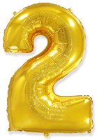 Шар (40''/102 см) Цифра SLIM Золото №2  FM 88041538