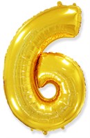 Шар (40''/102 см) Цифра SLIM Золото №6/9  FM 88041546
