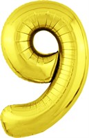 Шар (40''/102 см) Цифра Slim Золото №9  Agura 2139746