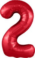 Шар (40''/102 см) Цифра Slim Красный №2  Agura 87994333
