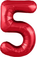 Шар (40''/102 см) Цифра Slim Красный №5  Agura 87997409