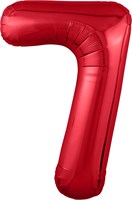 Шар (40''/102 см) Цифра Slim Красный №7  Agura 87994337