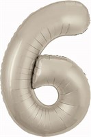 Шар (40''/102 см) Цифра Slim Мистик Сатин №6  Agura 88022809