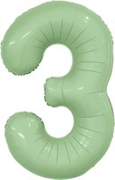 Шар (40''/102 см) Цифра Slim Олива №3  Agura 88031705