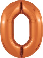 Шар (40''/102 см) Цифра Slim Папайя №0  Agura 88034086