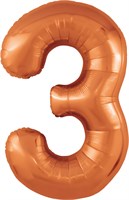 Шар (40''/102 см) Цифра Slim Папайя №3  Agura 88034091
