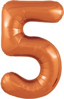 Шар (40''/102 см) Цифра Slim Папайя №5  Agura 88034093