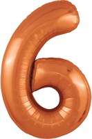 Шар (40''/102 см) Цифра Slim Папайя №6  Agura 88034094