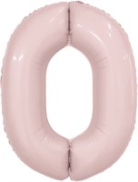 Шар (40''/102 см) Цифра Slim Пыльная роза №0  Agura 88034088