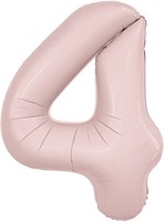 Шар (40''/102 см) Цифра Slim Пыльная роза №4  Agura 88031725