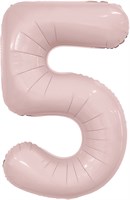 Шар (40''/102 см) Цифра Slim Пыльная роза №5  Agura 88031726