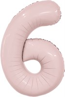 Шар (40''/102 см) Цифра Slim Пыльная роза №6  Agura 88031727