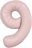 Шар (40''/102 см) Цифра Slim Пыльная роза №9  Agura 88031730