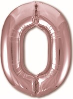 Шар (40''/102 см) Цифра Slim Розовое Золото №0  Agura 2139757