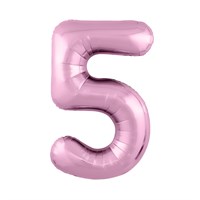Шар (40''/102 см) Цифра Slim Розовый фламинго №5  Agura 2139785