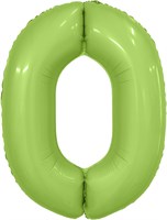 Шар (40''/102 см) Цифра Slim Мистик Фисташка Сатин №0  Agura 88026197