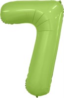 Шар (40''/102 см) Цифра Slim Мистик Фисташка Сатин №7  Agura 88026201