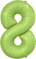 Шар (40''/102 см) Цифра Slim Мистик Фисташка Сатин №8  Agura 88026204