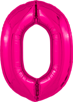 Шар (40''/102 см) Цифра Slim Фуксия Сатин №0  Agura 88026210