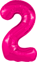 Шар (40''/102 см) Цифра Slim Фуксия Сатин №2  Agura 88027563