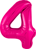 Шар (40''/102 см) Цифра Slim Фуксия Сатин №4  Agura 88026215