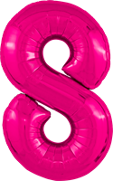 Шар (40''/102 см) Цифра Slim Фуксия Сатин №8  Agura 88031731