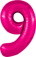 Шар (40''/102 см) Цифра Slim Фуксия Сатин №9  Agura 88031732