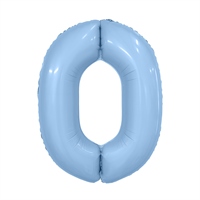 Шар (40''/102 см) Цифра Slim Небесный №0 Agura 88049604