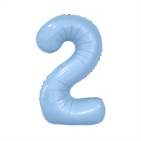 Шар (40''/102 см) Цифра Slim Небесный №2 Agura 88049728