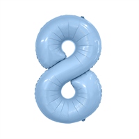Шар (40''/102 см) Цифра Slim Небесный №8 Agura 88049682