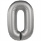 Шар (40''/102 см) Цифра SLIM Лунное серебро №0  FM 88048924