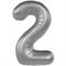 Шар (40''/102 см) Цифра SLIM Лунное серебро №2  FM 88048938