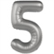 Шар (40''/102 см) Цифра SLIM Лунное серебро №5  FM 88048974