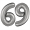 Шар (40''/102 см) Цифра SLIM Лунное серебро №6/9  FM 88048975