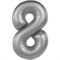 Шар (40''/102 см) Цифра SLIM Лунное серебро №8  FM 88048977