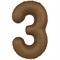 Шар (40''/102 см) Цифра SLIM Шоколадно-коричневый №3  FM 88048942