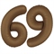 Шар (40''/102 см) Цифра SLIM Шоколадно-коричневый №6/9  FM 88048951
