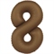 Шар (40''/102 см) Цифра SLIM Шоколадно-коричневый №8  FM 88048953
