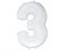 Шар (40''/102 см) Цифра Белый №3 FM 88018169