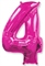 Шар (40''/102 см) Цифра Фуксия №4 FM 2129215