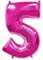 Шар (40''/102 см) Цифра Фуксия №5 FM 2129216