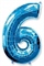 Шар (40''/102 см) Цифра Синий №6 FM 2129207
