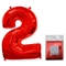Шар (40''/102 см) Цифра Красный №2 FM 2129274